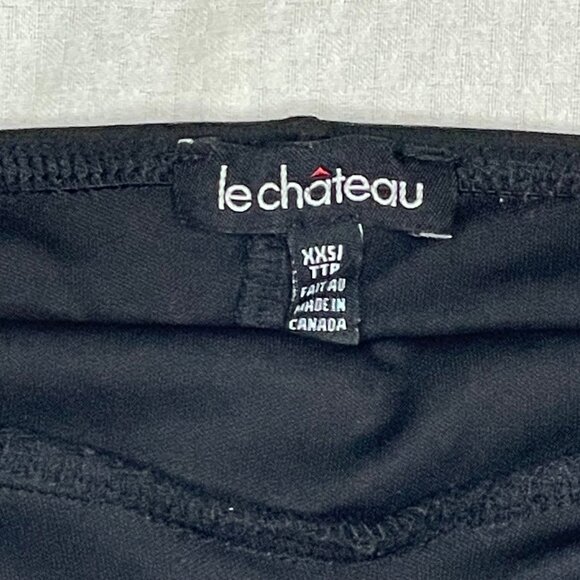 Le Château Black Halter Wrap Dress | Size XXS | Elegant Asymmetrical Hem - Picture 4 of 6